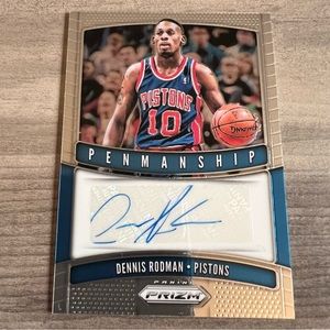 Dennis Rodman Detroit Pistons Panini Prizm Autographed Card